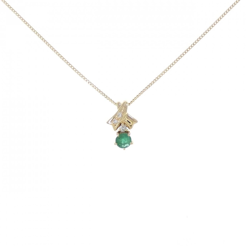 K18YG Dây chuyền Ngọc lục bảo 0.27CT - Hàng hiệu Chính hãng 858354