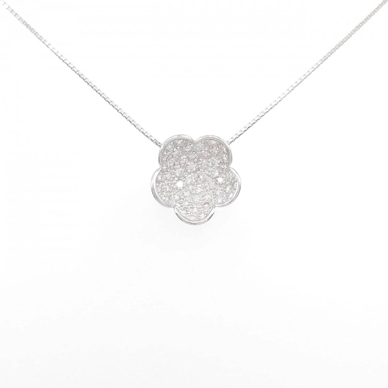 K18WG Hoa Đá Kim Cương Dây Chuyền 0.96CT - Hàng hiệu Chính hãng 863803