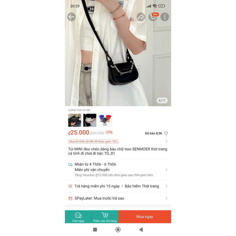 Túi đeo chéo đen 464300