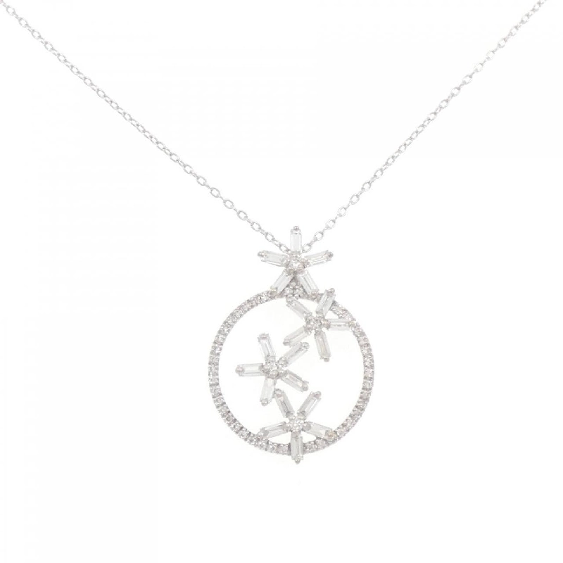 K18WG Hoa Đá Kim Cương Dây Chuyền 0.74CT - Hàng hiệu Chính hãng 863136