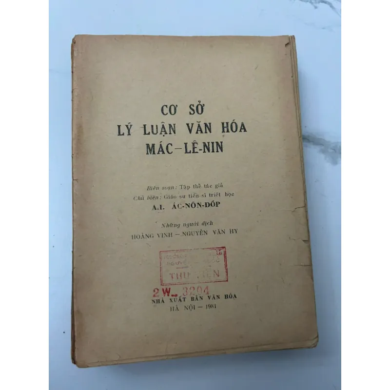 Cơ Sở Lý Luận Văn Hóa Mác-Lê-nin - A.I. Ác-nôn-đốp (Chủ biên) - Lý luận 705931