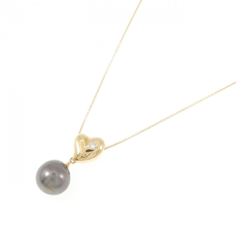 K18YG Ngọc trai đen dây chuyền 11.3mm - Hàng hiệu Chính hãng 855969