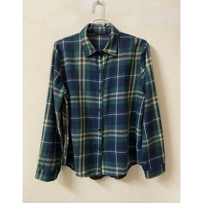 Áo thô kẻ xanh 714103