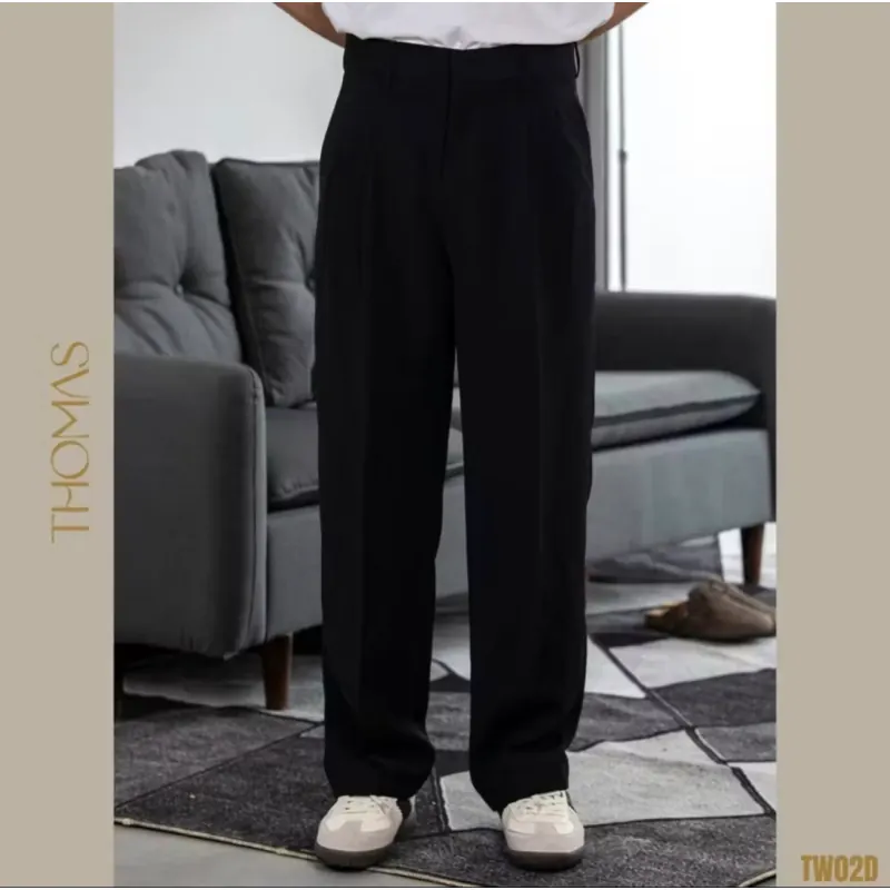 Quần Âu Nam Ống Suông Đứng Vải Thái Kháng Nhăn THOMAS Simple Trouser Ẩn Cúc Thomas S 996529