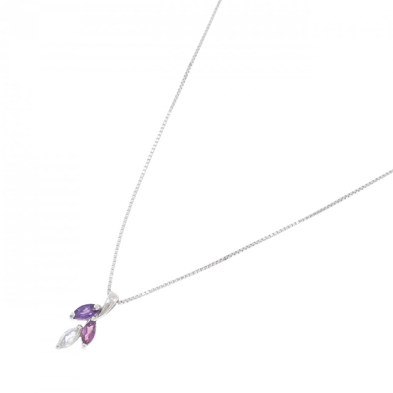 K18WG Mặt dây chuyền đá màu - Hàng hiệu Authentic 861103