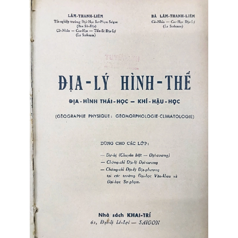 Địa Lý đại cương - Lâm Thanh Liêm 125365