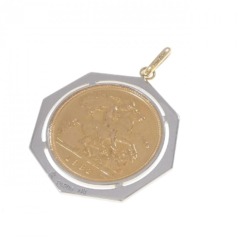 K18YG/PT900(枠) Mặt dây chuyền đồng xu - Hàng hiệu Authentic 866123