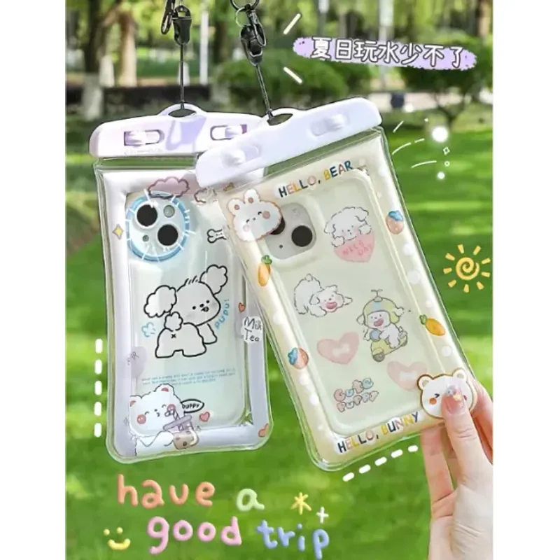 Túi Đựng ĐiệnThoại CHỐNG NƯỚC Viền Phao Hoạt Hình Kèm Dây Đeo 1013698