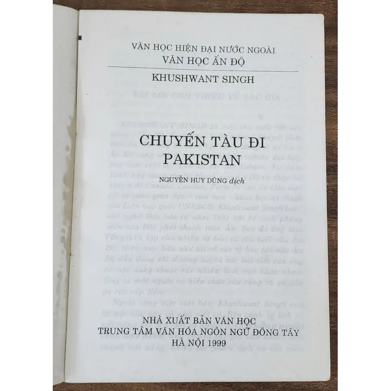 Tác phẩm văn học Ấn Độ của nhà văn Khushwant Singt: CHUYẾN TÀU ĐI PAKISTAN 719984