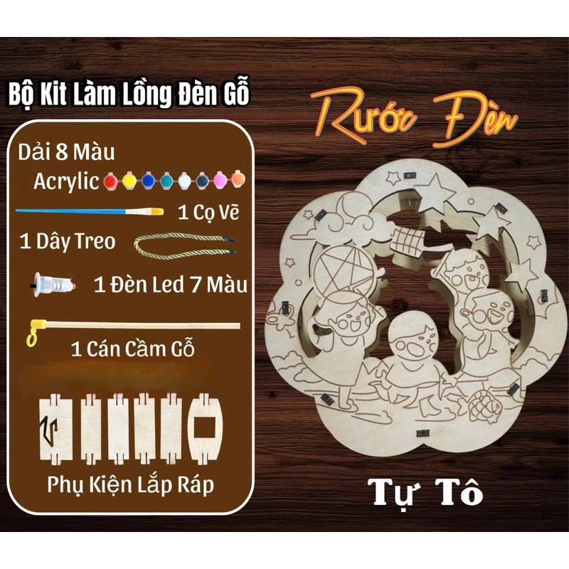 Lồng đèn gỗ tự tô 502752