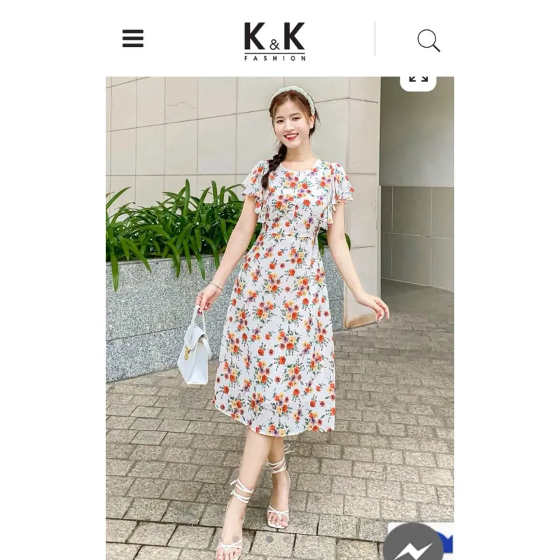 Đầm dạo phố K & K, size L, hoa nhí xinh xắn 756337