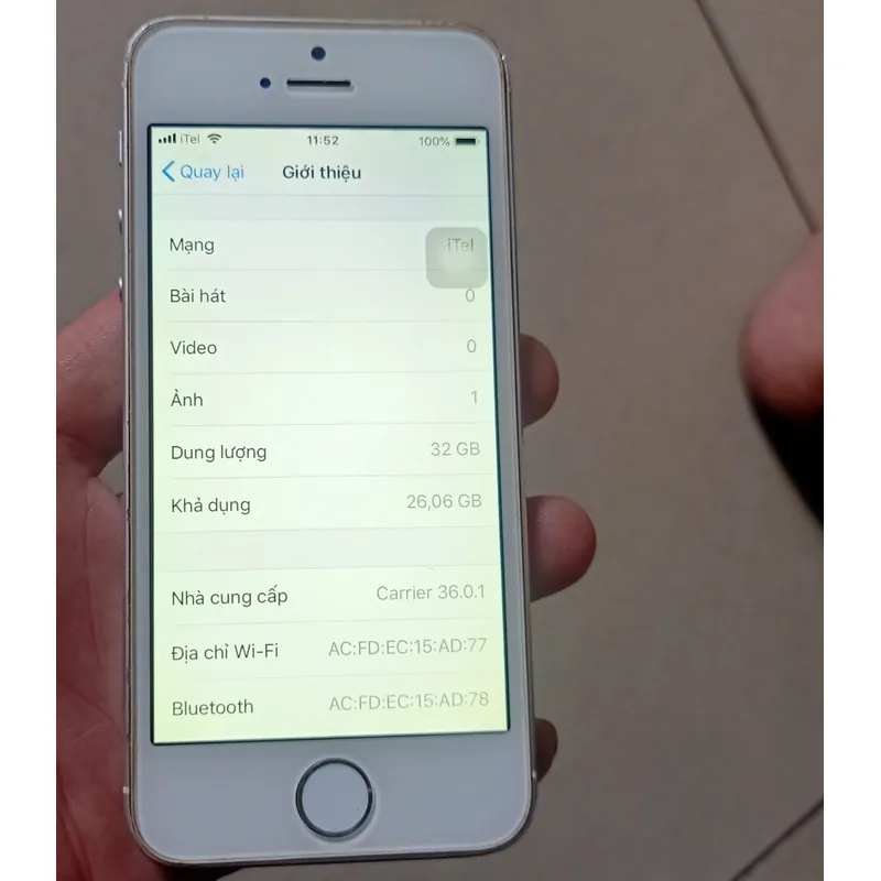 Iphone 5s/32gb quốc tế,vân tay nhạy.full chức năng 680351