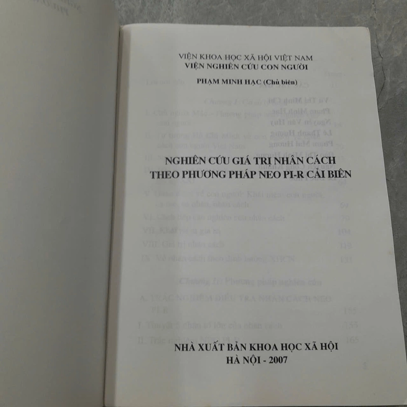 NGHIÊN CỨU GIÁ TRỊ NHÂN CÁCH THEO PHƯƠNG PHÁP NEO PI-R CẢI BIÊN - PHẠM MINH HẠC 533272