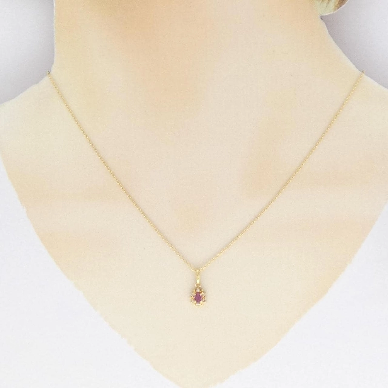 K18YG Dây chuyền Ruby - Hàng hiệu Chính hãng 867829