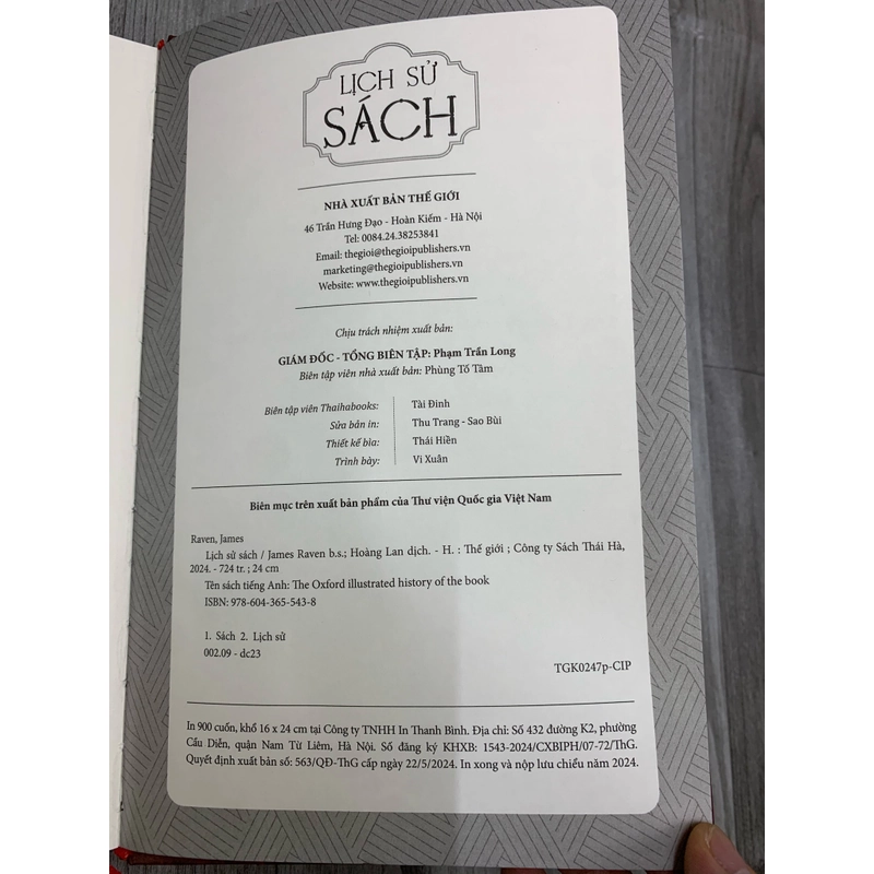 Lịch sử sách. Bìa cứng. 3b1 529869