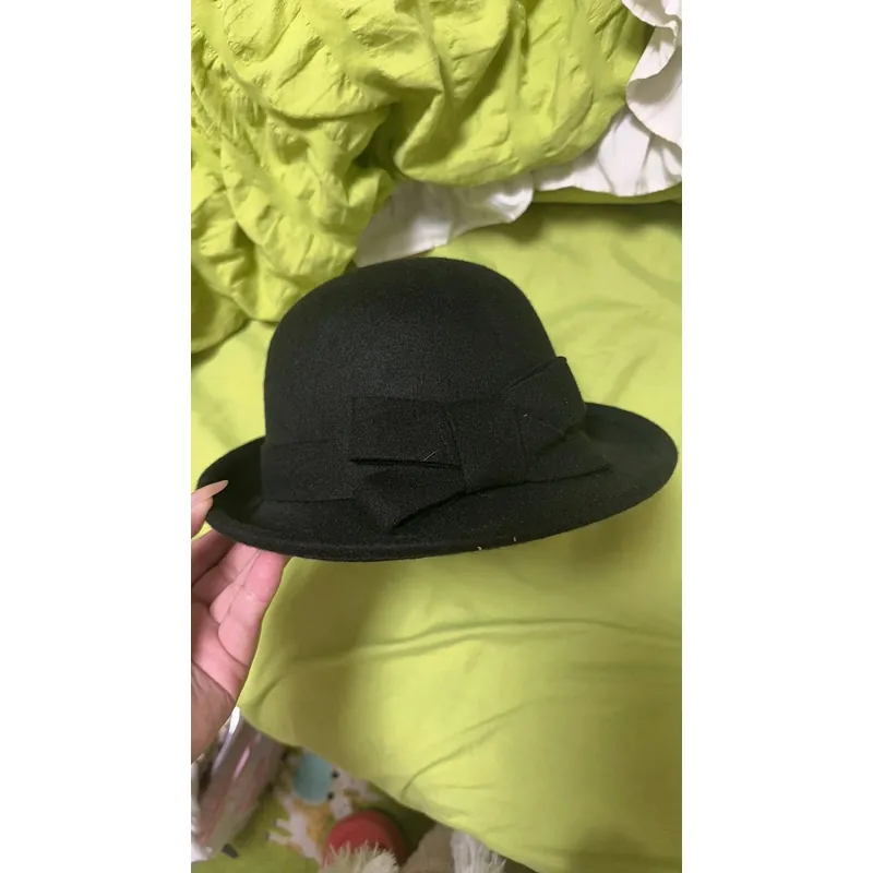 Mũ xô  màu đen kiểu Pháp thanh lịch mũ xô thời trang, mũ fedora kiểu Anh cổ điển. 740141