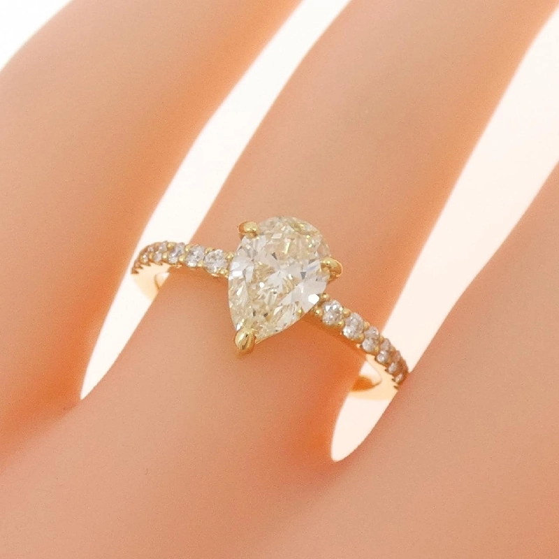 Nhẫn K18YG Kim Cương 1.028CT M IF Hình Giọt Nước - Hàng hiệu Chính hãng 874953