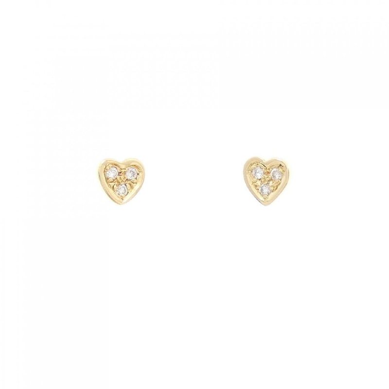 Bông tai kim cương hình trái tim Perlit Mikimoto 0.06CT - Hàng hiệu Authentic 845083