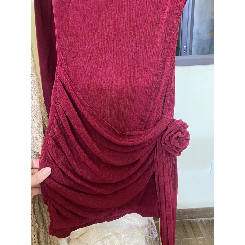 Đầm trễ vai chất liệu thun nhúng new 493181