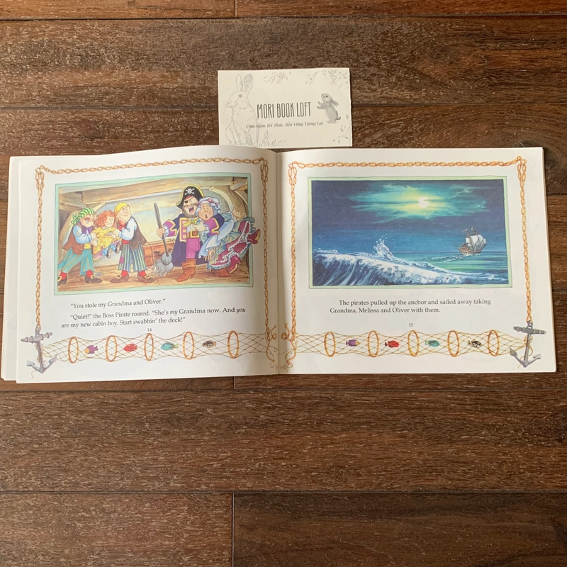 Sách tranh tiếng anh Grandma and the Pirates, Used, minh họa cổ điển, khổ ngang, lỏng gáy 478689