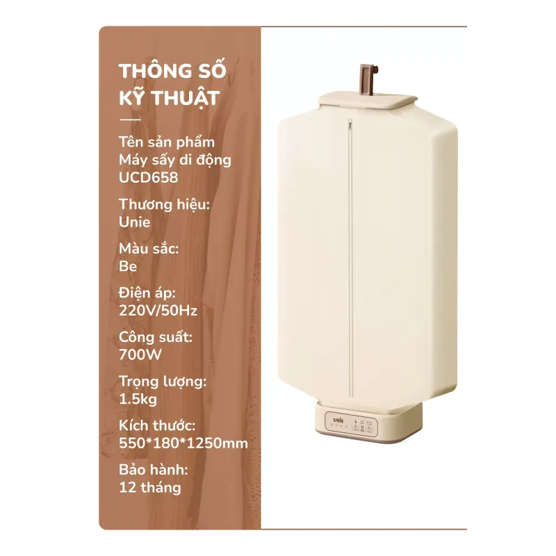 Tủ sấy di động Unie UCD658 mới 100% 601498