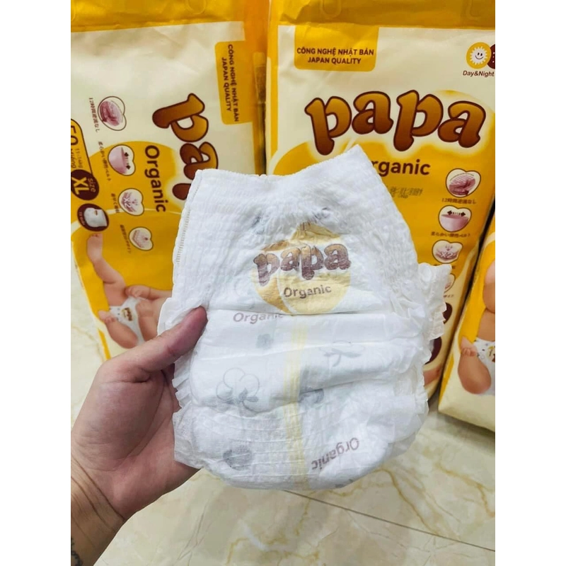 Tã bỉm Papa organic công nghệ Nhật bịch 50  miếng size S đến 5XL 215550