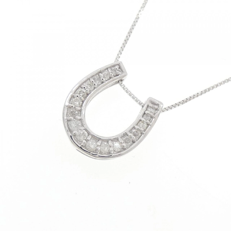 K18WG Mặt dây chuyền hình móng ngựa kim cương 0.20CT - Hàng hiệu Chính hãng 862001