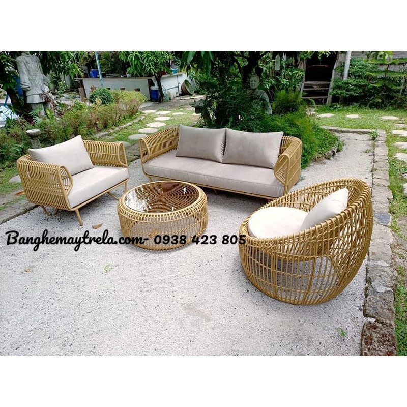 Sofa tổ yến hiện đại mây nhựa 447328