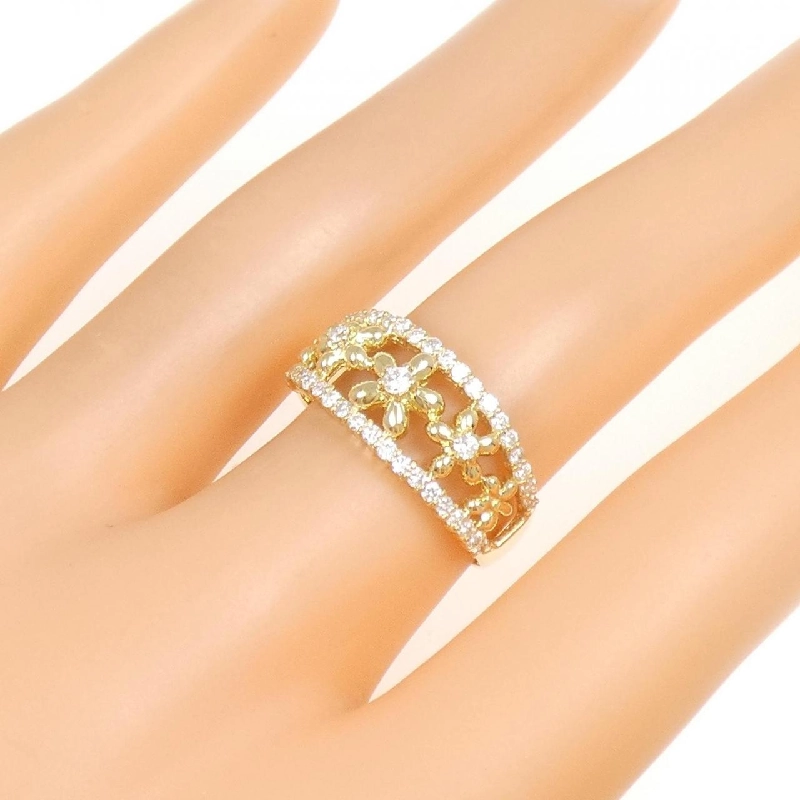 Nhẫn kim cương hoa K18YG 0.45CT 666819