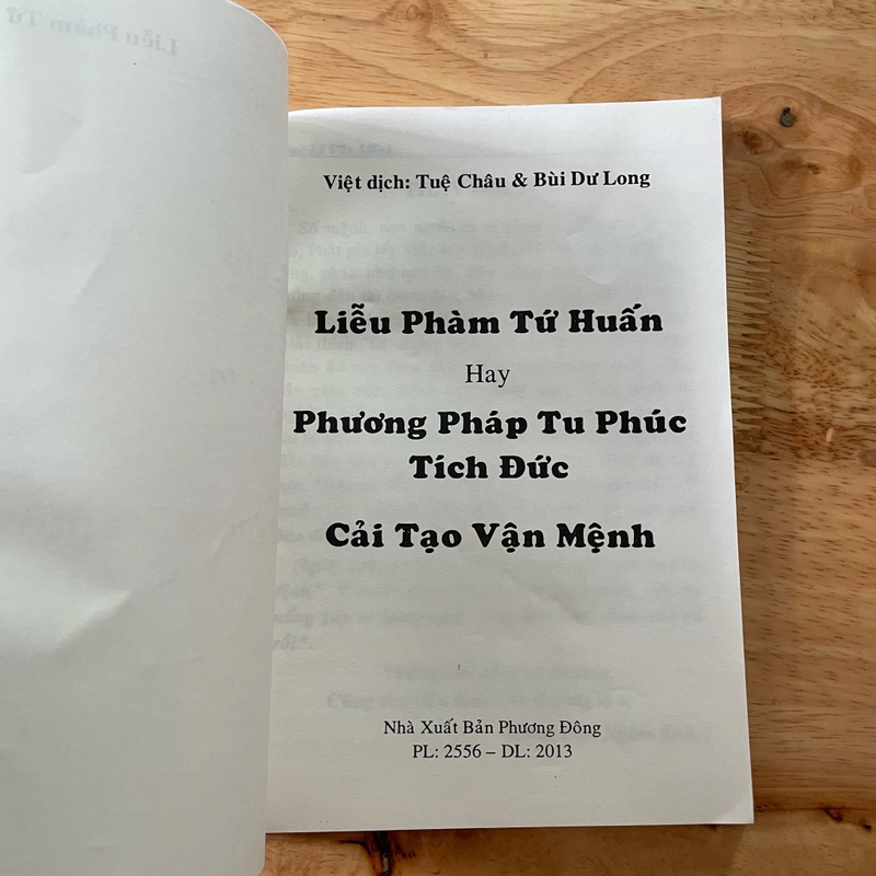 II Tựa sách: Liễu Phàm Tứ Huấn _ Phương Pháp Tu Phúc Tích Đức, Cải Tạo Vận Mệnh - 2012 466199