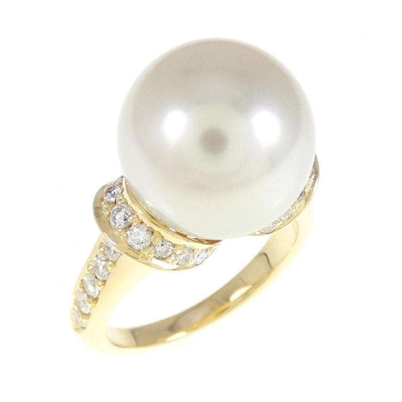 Nhẫn ngọc trai trắng K18YG 12.7mm 670671