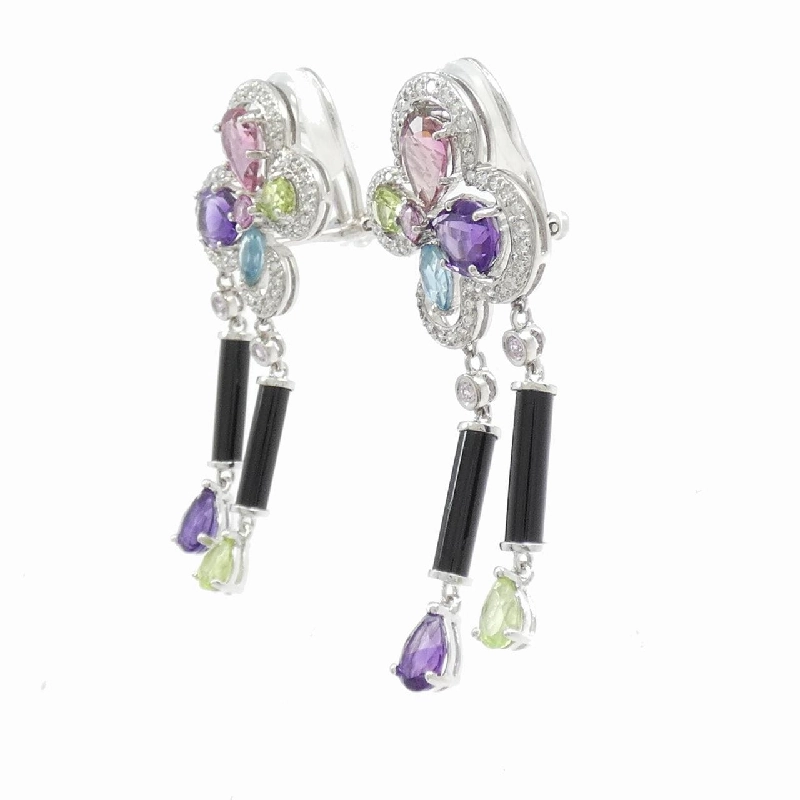 K18WG Đá màu Bông tai/Khuyên tai - Hàng hiệu Chính hãng 866444