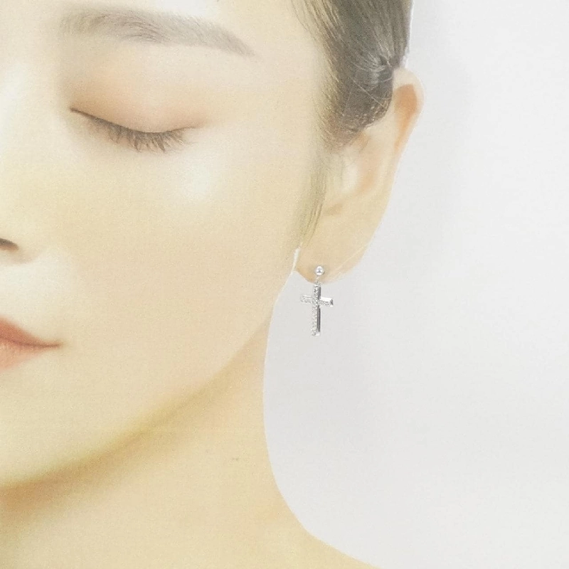 K18WG Bông tai kim cương chéo 0.44CT - Hàng hiệu Chính hãng 871274