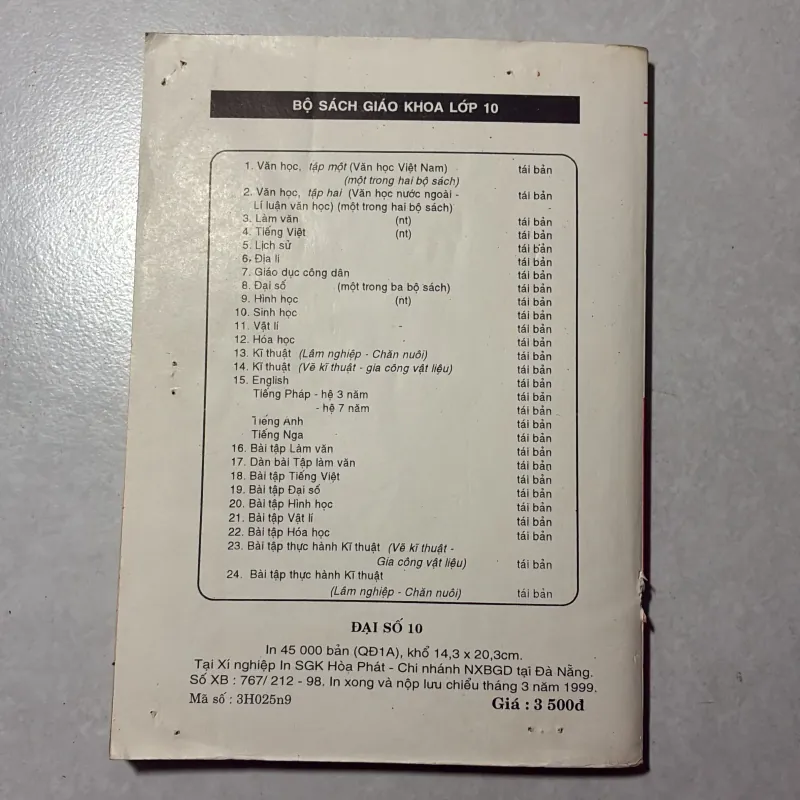 Đại số 10 - 1999s 797139