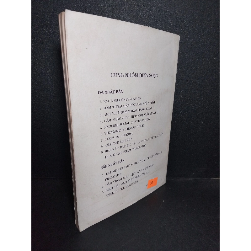 Đàm thoại cấp tốc Anh Việt Pháp mới 70% ố vàng 1996 Nguyễn Văn Chương - Linh Giang HCM2103 HỌC NGOẠI NGỮ 918660