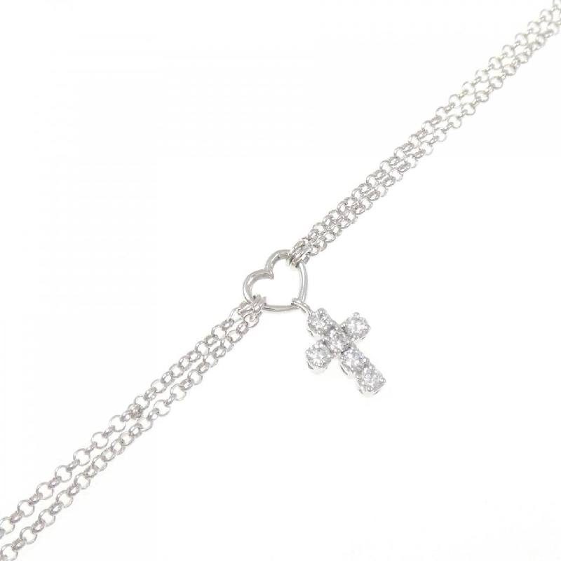Ponte Vecchio Heart × Cross Diamond Bracelet 0.12CT - Hàng hiệu Authentic 846779