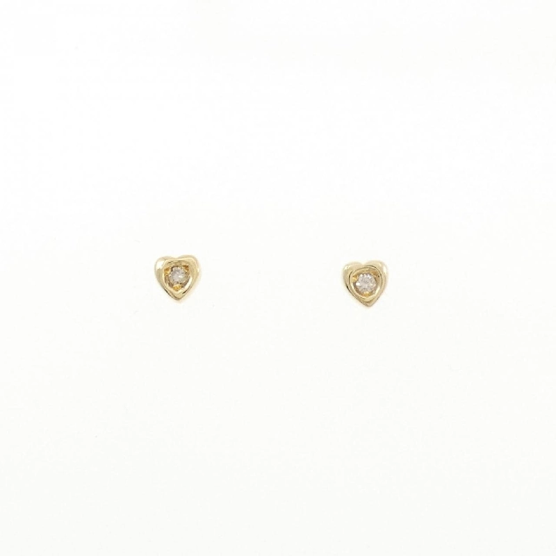 K18YG Bông tai hình trái tim kim cương - Hàng hiệu Chính hãng 863860
