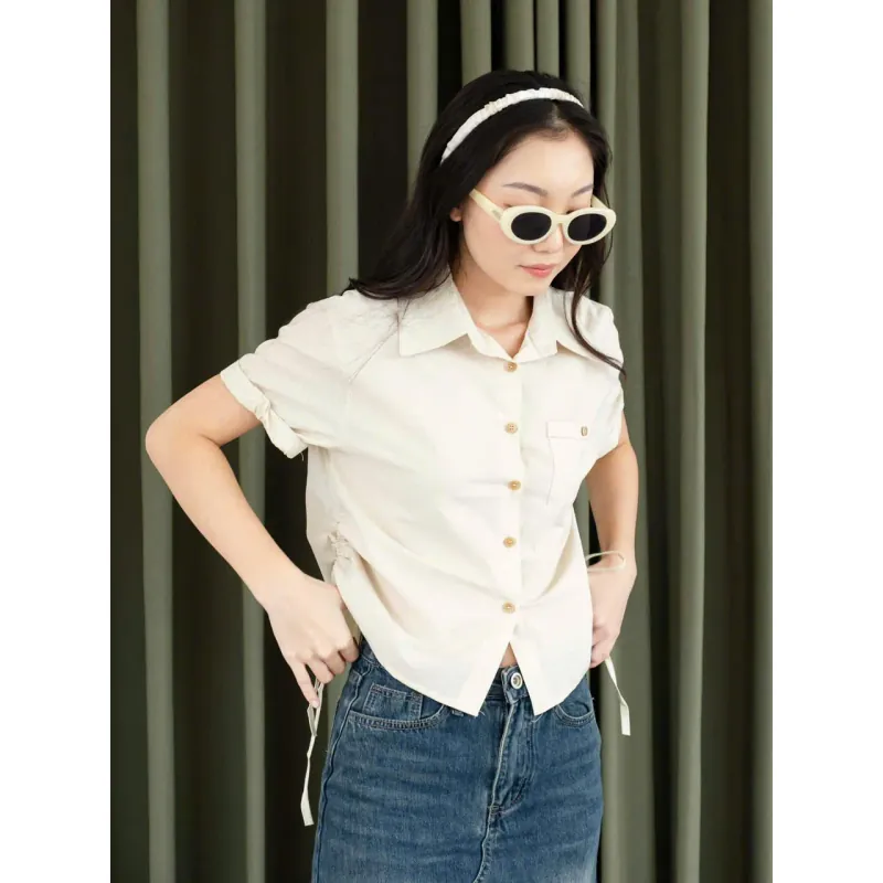 Áo sơ mi rút dây 2 bên, shop Len Clothing 674224