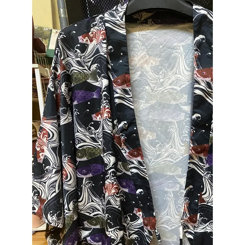 Áo khoác yukata Nhật (kimono hè) freesize 35% cotton 592843