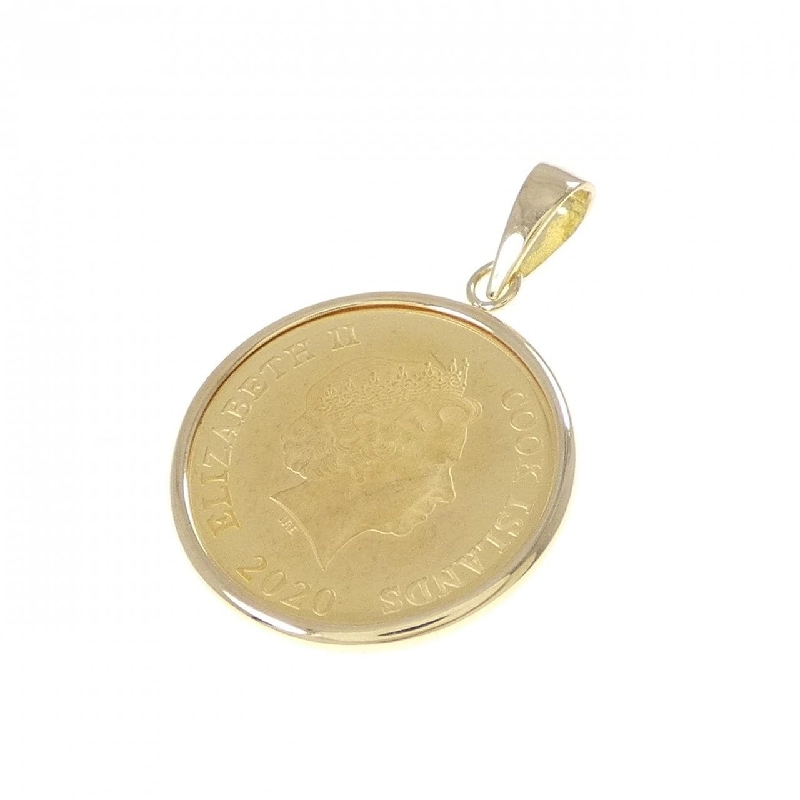 K18YG(枠) Đồng xu mặt dây chuyền - Hàng hiệu Authentic 864467