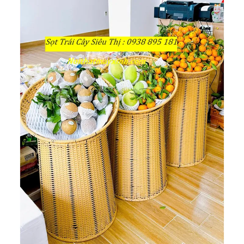 Giỏ mây trưng bày trái cây siêu thị cao 60 674842