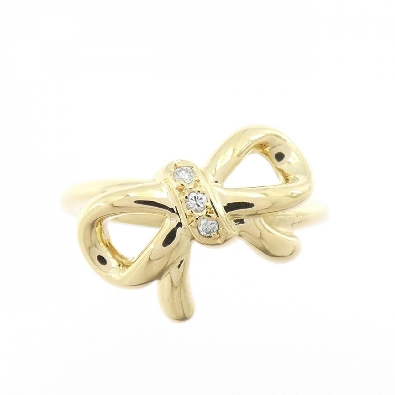 Nhẫn kim cương hình ruy băng K18YG - Hàng hiệu Chính hãng 853405