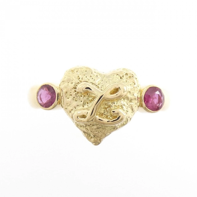 Nhẫn ruby chữ L 750YG - Hàng hiệu Authentic 853878
