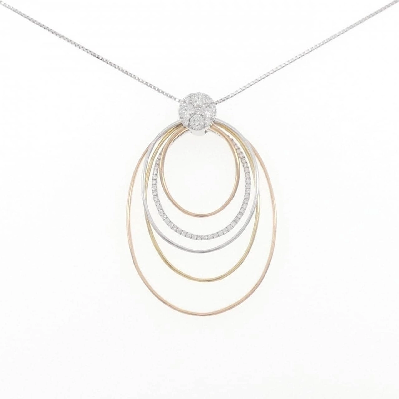 Dây chuyền kim cương ba màu K18 0.70CT - Hàng hiệu chính hãng 859659