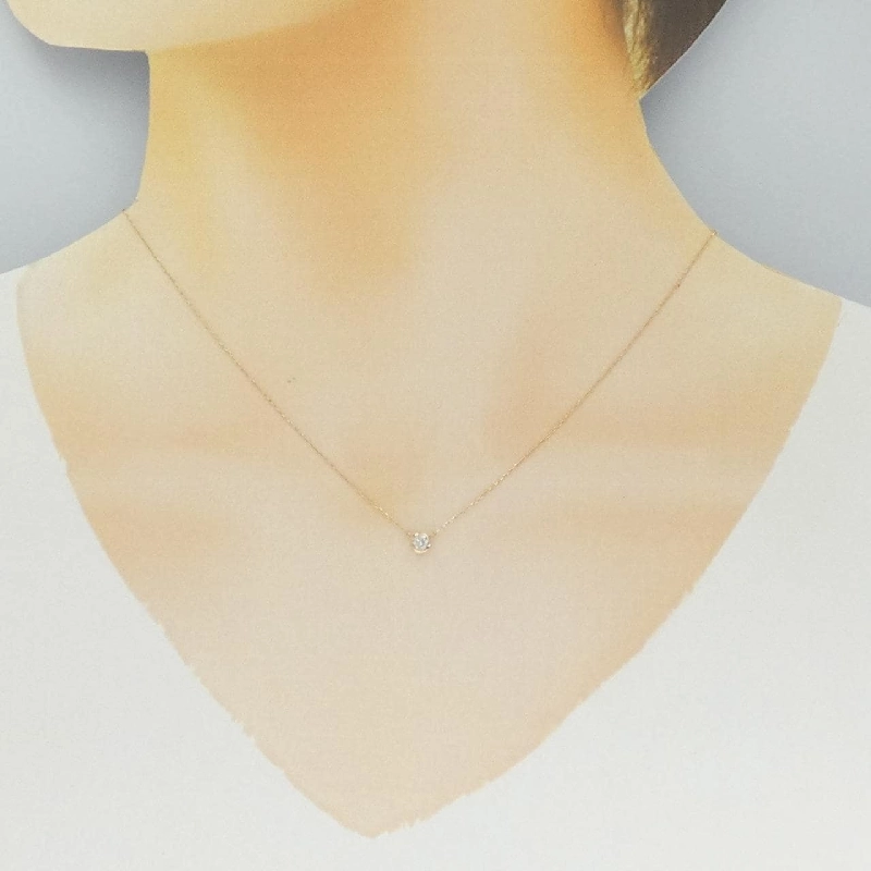 K18PG Solitaire Dây chuyền kim cương 0.15CT - Hàng hiệu Chính hãng 859700