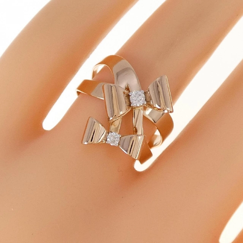 Nhẫn kim cương 750PG/750WG với ruy băng 0.09CT 667646