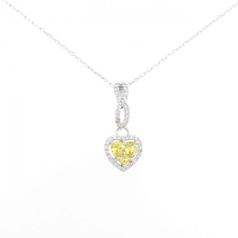 K18WG Dây chuyền hình trái tim Sapphire - Hàng hiệu Chính hãng 863122