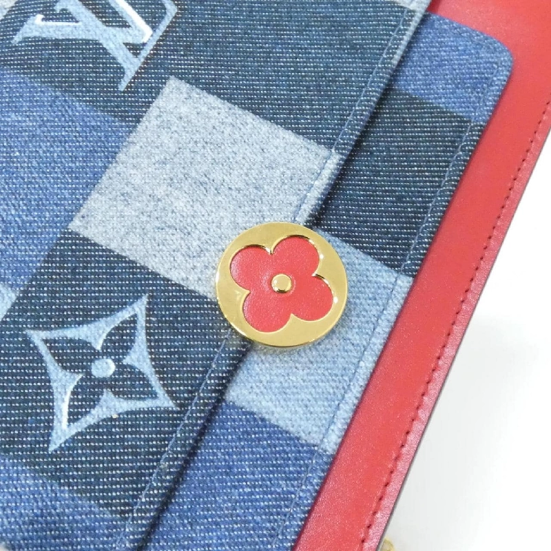 Louis Vuitton Denim Monogram Porte-Feuille Fleur Chain M69036 Chain Wallet - Hàng hiệu Authentic 806646
