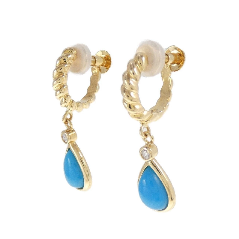 K18YG Turquoise Bông tai - Hàng hiệu Authentic 874598