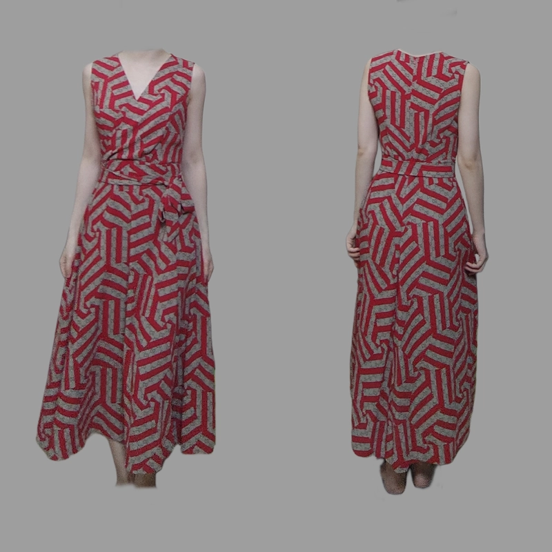 Đầm dài màu đỏ size M 485626